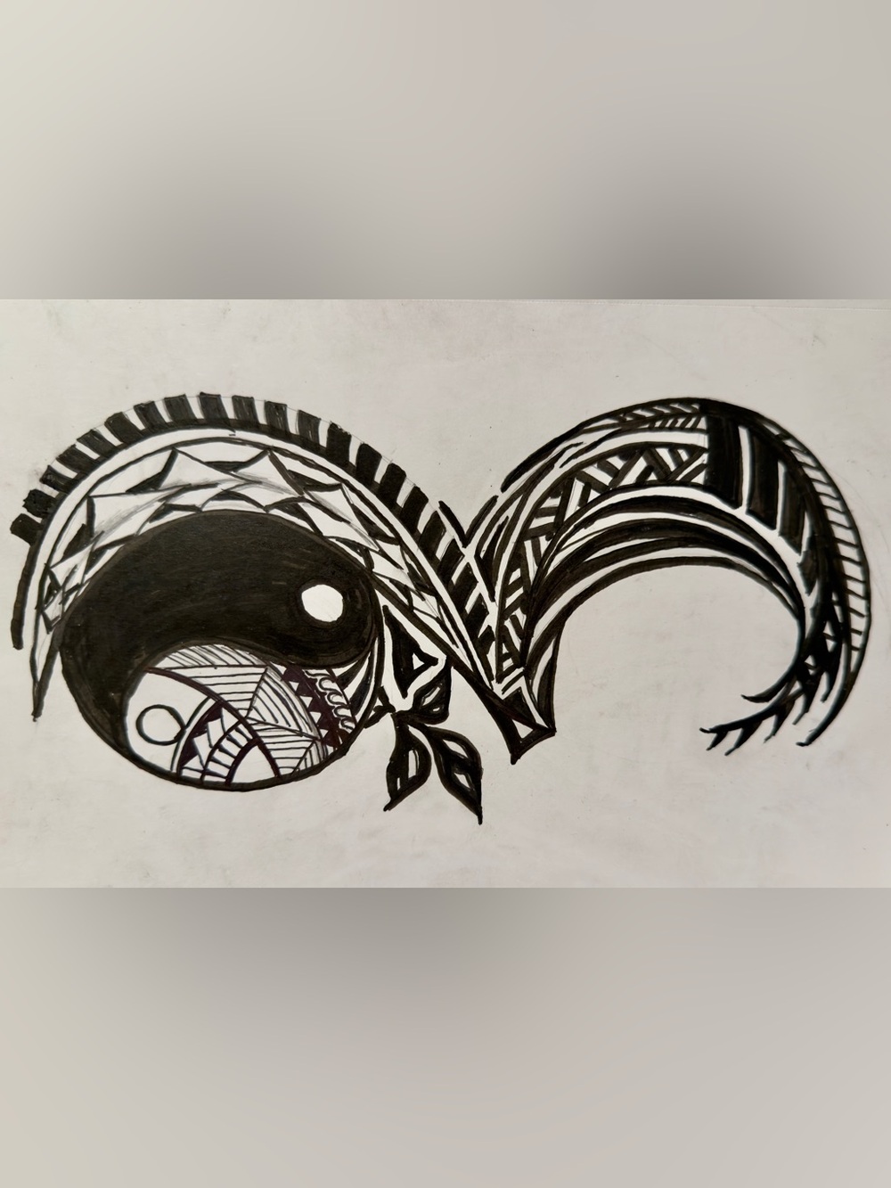 Hand-Drawn Black and White Abstract Wall Art